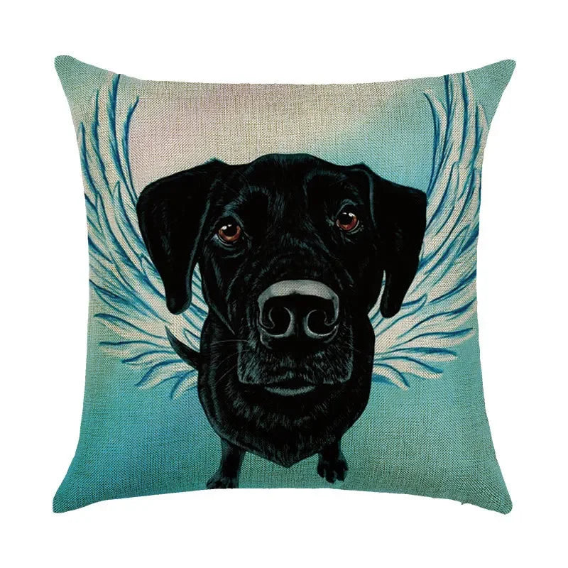 Axyaa Cartoon Dog Linen Pillowcase 45*45cm