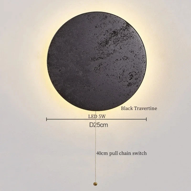Axyaa LED Wall Lamps Black Travertine Nordic Minimalism Bathroom Mirror Lights
