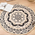 Axyaa Moroccan Cotton Linen Printed Floor Rug for Home Decor, Bedroom, Living Room