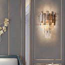Axyaa Champagne Gold Crystal Wall Light for Bedroom and Living Room