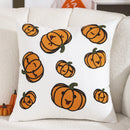 Embroidered Pumpkin Halloween Pillowcase by Axyaa - Cotton Throw Cushion Cover