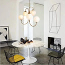 Axyaa White Glass Balls Chandelier Pendant Lamp for Living Dining Room