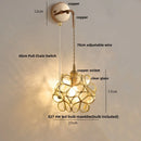 Axyaa Clear Glass LED Wall Lights - Modern Nordic Style Bedside Lamp
