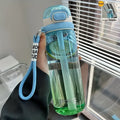 Axyaa 750ML Gradient Straw Water Bottle: Leak-proof, Portable for Sports, Gym, Camping