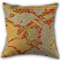 Axyaa Peach Leather Velvet Pillow Case Set - William Morris Design