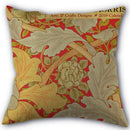 Axyaa Peach Leather Velvet Pillow Case Set - William Morris Design