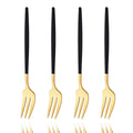 Axyaa Gold Fruit Cake Set: Mirror Stainless Steel Tea Fork, Snack Dessert, Small Salad Cutlery