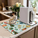 Axyaa Christmas Stars Drying Mat - Non-Slip Absorbent Tableware Placemat