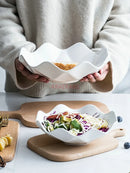 Axyaa 8-inch Pure White Ceramic Fruit Plate for Stylish Serving and Display