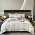 Axyaa Long Staple Cotton Bedding Set: 4-Piece Matte Sheet & Duvet Cover in Pure Cotton