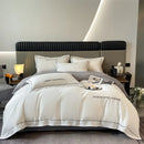Axyaa Long Staple Cotton Bedding Set: 4-Piece Matte Sheet & Duvet Cover in Pure Cotton