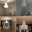 Axyaa French Country Bead Chandelier: Elegant 3/5-Light Wood Hanging Fixture