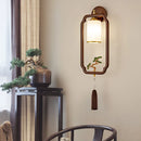 Axyaa Solid Wood Zen Wall Light for Living Room Bedroom Corridor Tea Room
