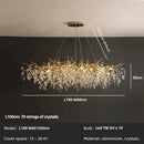 Axyaa Crystal LED Pendant Lights Gold Branch Chandelier Fixture