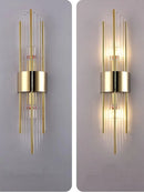 Axyaa Gold/Black Stainless Steel Crystal Wall Sconce for Home Décor