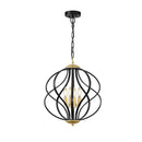Axyaa Modern Black Twisted Iron Farmhouse Chandelier for Kitchen Island