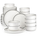 Axyaa 18/36-Piece Ceramic Dinnerware Set for 6/12, Plates, Bowls, Tableware