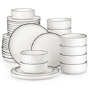 Axyaa 18/36-Piece Ceramic Dinnerware Set for 6/12, Plates, Bowls, Tableware