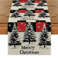 Axyaa Snowflake Christmas Tree Table Runner for Rustic Dining Decor