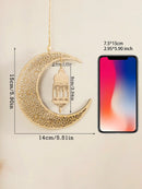 Axyaa Ramadan Wooden Moon & Star Ornaments, Eid Decor, Lantern Wall Decor, Gift