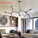 Axyaa Herringbone Branches Pendant Chandelier - Modern Minimalist Nordic Tree Lighting