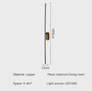 Axyaa Rotatable Copper Long Strip LED Wall Lamp for Living Room Bedroom Luxe Lighting.