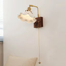 Axyaa Brass Flower LED Wall Lamp, Vintage Style, Wooden Base, E27 Bulb