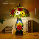 Axyaa Tiffany Stained Glass Table Lamp - Retro Luxe for Living Room & Bedroom