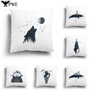 Axyaa Nordic Autumn Black White Living Room Pillowcase