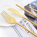 Axyaa Gold Matte Cutlery Set - 16Pcs Stainless Steel Tableware