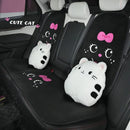 Axyaa Rabbit Fur Cat Car Neck Pillow - Universal Comfort Car Seat Cushion