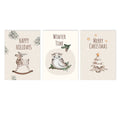 Axyaa Christmas Pine Tree Deer Owl Winter Canvas Painting Wall Art