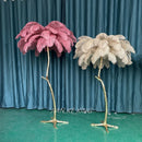 Luxury Camel Ostrich Feather Floor Lamp by Axyaa: Princess Living Room LED Lighting