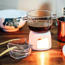 Axyaa Chocolate Chafing Dish Cup Glass Bowl Cheese Melting Pot Heating Mug