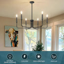 Axyaa Farmhouse Chandelier: 6-Light Dining Room Industrial Lighting Fixtures