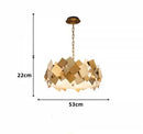 Axyaa Golden Stainless Steel Rotating Chandelier for Living Room