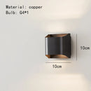 Axyaa Modern Brass LED Wall Lamp Gold Black Body Minimalist Sconce