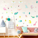 Cartoon Dinosaur Plants Wall Sticker Set for Kids Room Decor by Axyaa