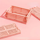 Axyaa Foldable Storage Crate: Portable Stackable Organizer Box for Makeup, Jewelry, and Toys