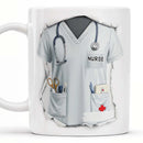 Axyaa Nurse Day Gift Ceramic Mug with Engraving - Premium Medical Motifs on White Cup