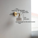 Axyaa Vintage Brass Glass Wall Sconce - Indoor LED Lighting Fixtures, Bedside Reading Lamp
