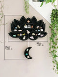Axyaa Lotus Moon Butterfly Essential Oil Crystal Display Wall Shelf - Gothic Boho Home Decor
