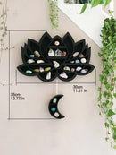 Axyaa Lotus Moon Butterfly Essential Oil Crystal Display Wall Shelf - Gothic Boho Home Decor