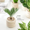 Axyaa Ceramic Green Plant Flowerpot Wind Silver Vase Desktop Decoration
