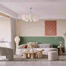 Axyaa Cream LED Chandelier for Modern Living Room and Bedroom Décor