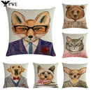 Axyaa Animal Body Pillow Case Linen Seat Cover for Home or Office Decor 45*45cm