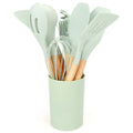 Silicone Kitchen Utensils Set with Storage Bucket - Axyaa Brand