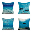 Axyaa Ocean Harmony Fall Pattern Cushion Cover for Sofa Bedroom Car