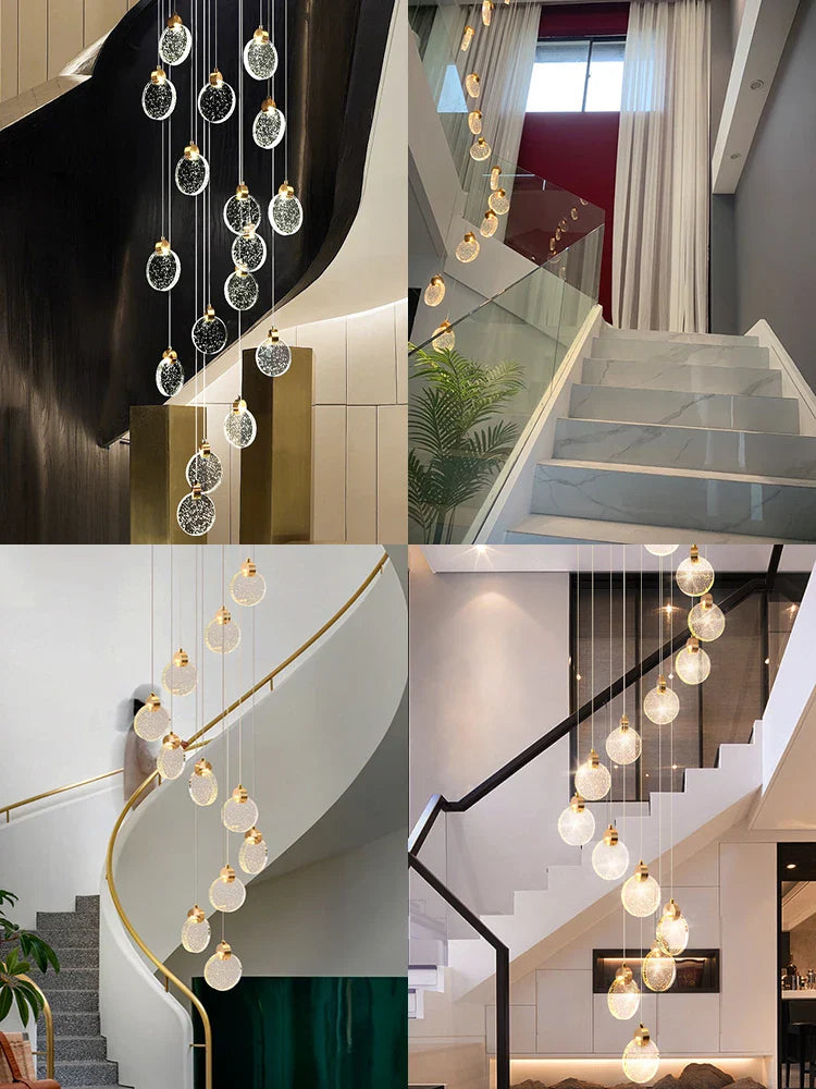 Axya Nordic Crystal LED Chandeliers for Living Dining Stairwell Hallway