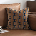 Axyaa Geometric Cut Velvet Pillow Cover 45x45cm Ivory Coffee Green Grey Luxe Décor